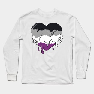 Melting asexual heart Long Sleeve T-Shirt